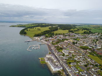 High angle view of city