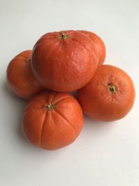 High angle view of oranges on table