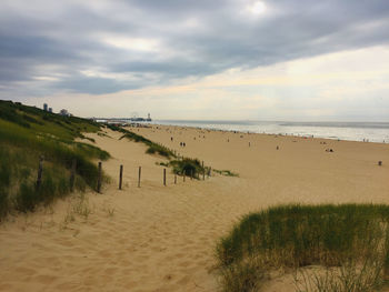 Scenic view of beach against sky