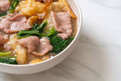 Close-up of food in bowl on table