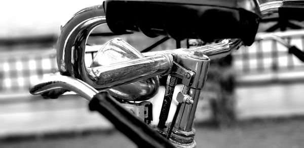Close-up of bicycle handlebar