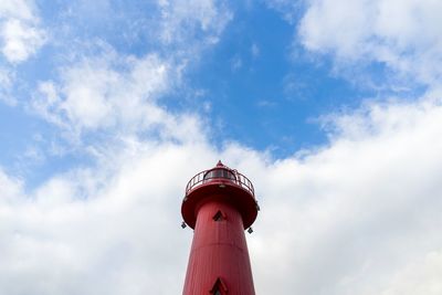 Low angle view of lighthouse against sky