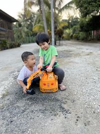 2 young boy play together