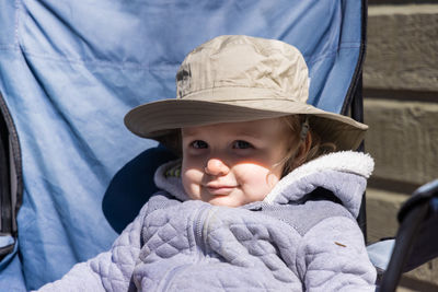 Portrait of cute boy wearing hat