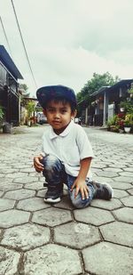 Portrait of boy on street