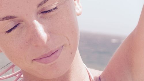 Close-up portrait of young woman
