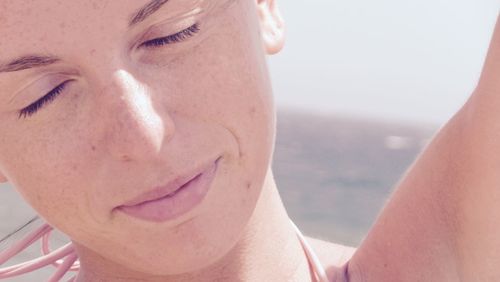 Close-up portrait of young woman