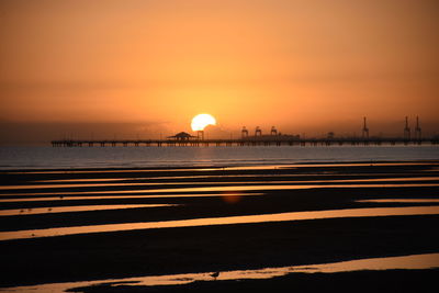 View of sea at sunset