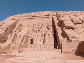 Low angle view of rock formations