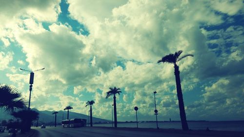 View of road against cloudy sky