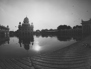 Reflection of buildings in water