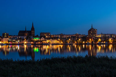 Reflection of buildings in river