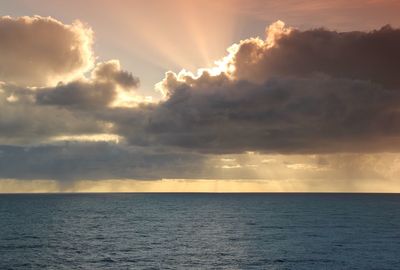 Scenic view of dramatic sky over sea