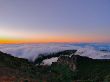 Scenic view of landscape during sunset