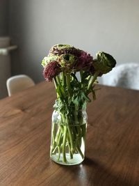 Close-up of flower vase on table