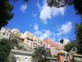 Low angle view of buildings against sky