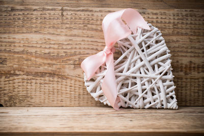 High angle view of wool on table