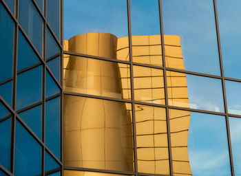 Low angle view of modern building against clear sky