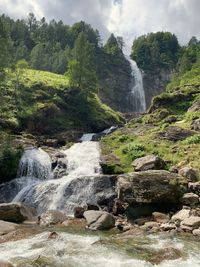 Scenic view of waterfall