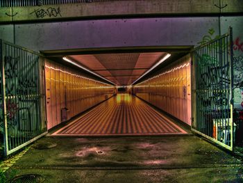 View of empty subway tunnel