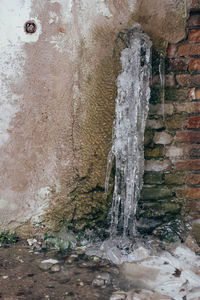 Close-up of frozen water