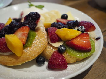 Close-up of dessert served in plate