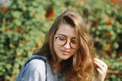 Close-up portrait of young woman