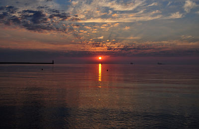 Scenic view of sunset over sea