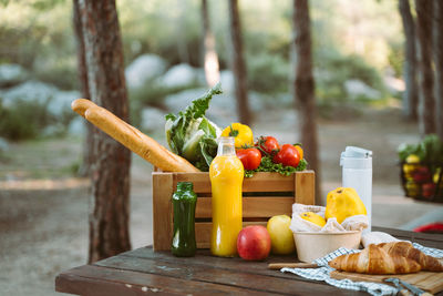 Close-up of food on table