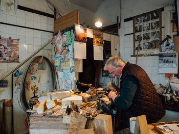 Man working on table