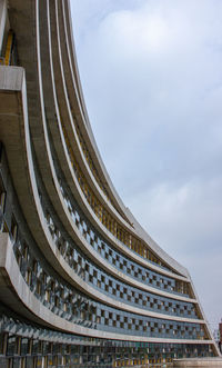 Low angle view of modern building against sky