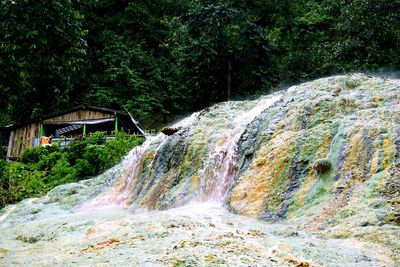 Scenic view of waterfall