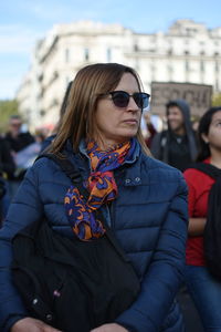 Young woman wearing sunglasses