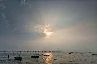 Scenic view of sea against sky at lau fau shan