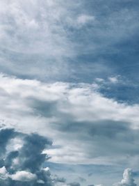 Low angle view of clouds in sky