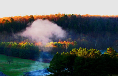 Scenic view of landscape at sunset