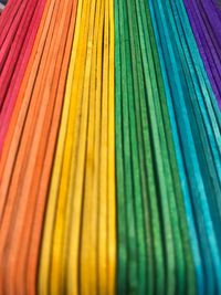 High angle view of colorful strings