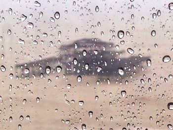 Close-up of water drops on glass