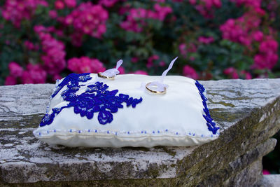 Close-up of ice cream on table