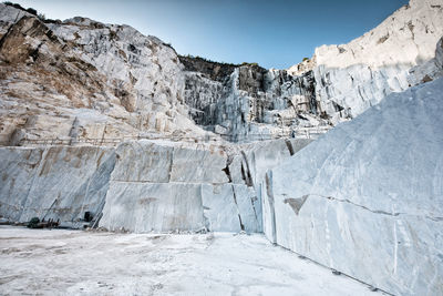 Open cast mining pit for italian carrara marble 