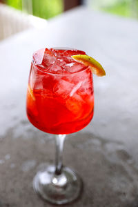 Close-up of drink on table