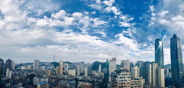 Aerial view of buildings in city