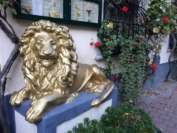 Statues on wall