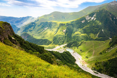 Scenic view of mountains against sky