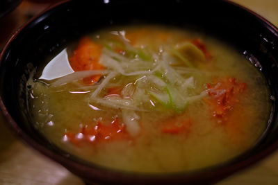 Close-up of soup in bowl