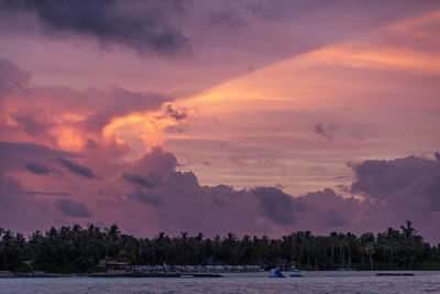 Scenic view of landscape against sky during sunset