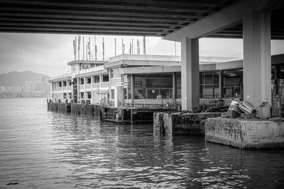 Bridge over harbour in city