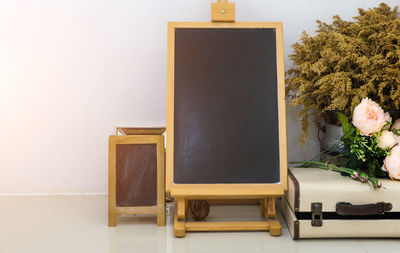 Blackboards on floor at home