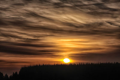 Scenic view of dramatic sky during sunset