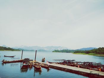 View of pier in lake